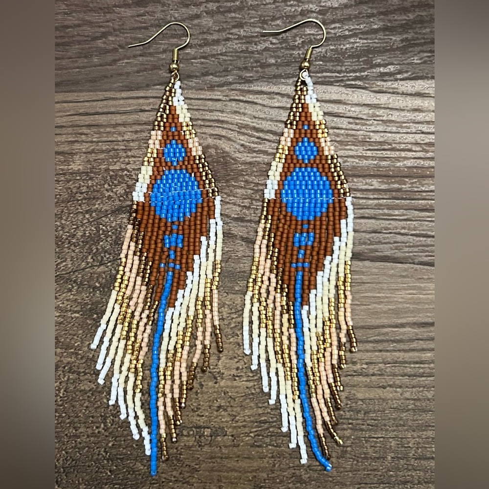 Beaded geometric earrings